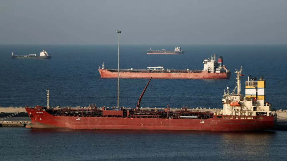 FILE PHOTO: Luojiashan tanker sits anchored in Muscat, as Iran vows to close the Strait of Hormuz, amid the U.S.-Israeli conflict with Iran, in Muscat, Oman, March 7, 2026. REUTERS/Benoit Tessier/File Photo