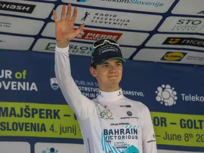 Jakob OMRZEL08.06.2025 - Kolesarska dirka po sloveniji - kolesarstvo - cilj Novo MestoFoto: Luka Cjuha