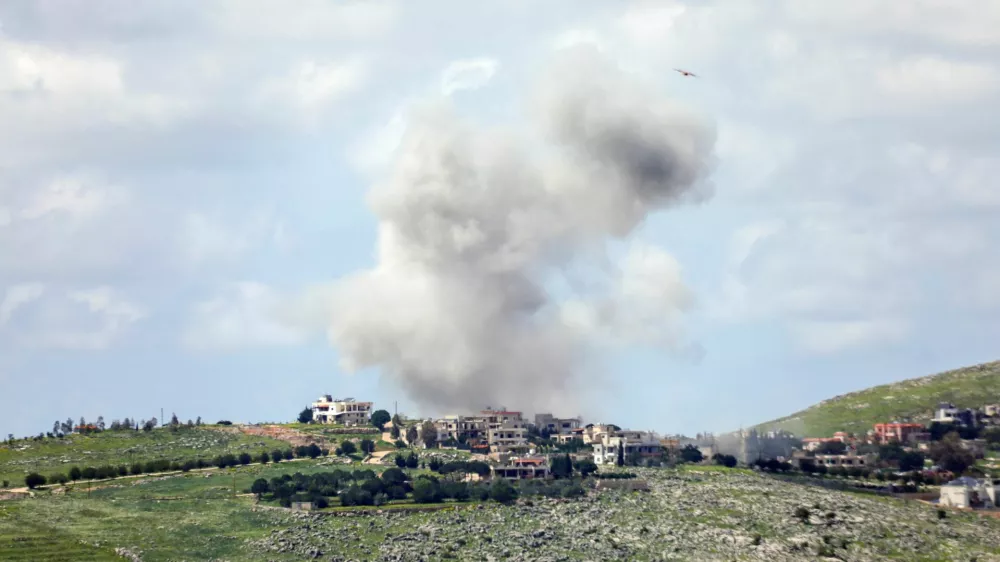 Smoke rises after an Israeli strike, amid escalating hostilities between Israel and Hezbollah, as the U.S.-Israeli conflict with Iran continues, in southern Lebanon, March 24, 2026. REUTERS/Stringer