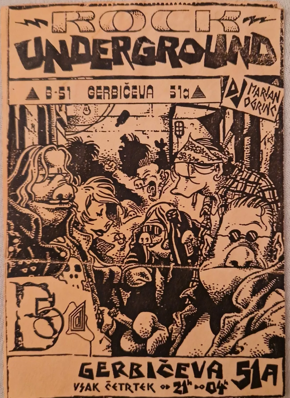 Plakat za zabavo v B 51. 