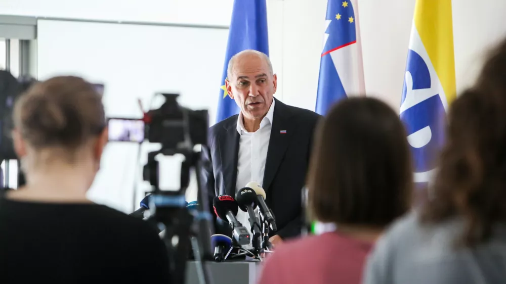 24.03.2026. Tiskovna konferenca SDS o volilnih prevarah. Janez Jan&scaron;a. foto: Bojan Velikonja