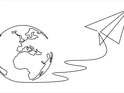 continuous line drawing paper plane taking off from a map and flying symbol for travel or journey illustration vector / Foto: Mitay20 Getty Images