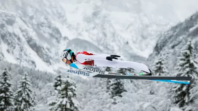 Ratece, Planica.Kvalifikacije za petkovo posamicno tekmo v smucarskih poletih za moske v Planici.Slovenski smucarski skakalec Anze Lanisek.