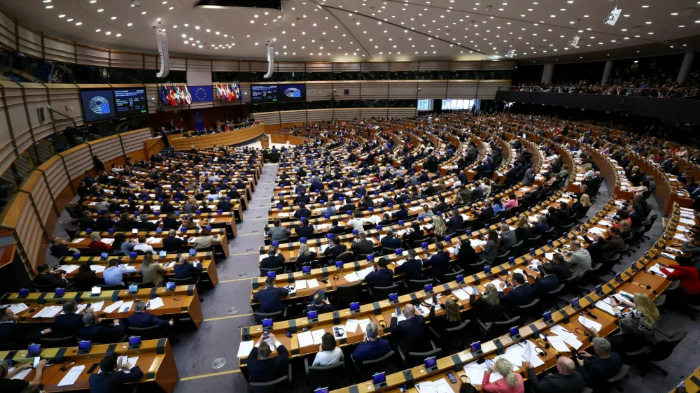 Members of the European Parliament attend a plenary session, in Brussels, Belgium March 26, 2026. REUTERS/Yves Herman