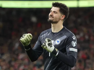 Soccer Football - FIFA World Cup - UEFA Qualifiers - Semi Final - Wales v Bosnia and Herzegovina - Cardiff City Stadium, Cardiff, Wales, Britain - March 26, 2026 Bosnia and Herzegovina's Nikola Vasilj reacts REUTERS/Hannah Mckay