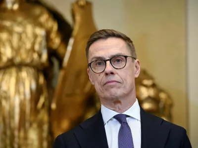 President of Finland Alexander Stubb attends a press conference after Joint Expeditionary Force JEF Leaders' Summit in Helsinki, Finland on March 26, 2026. The topics on the agenda include support from the JEF countries to Ukraine and the overall security situation in Europe. Lehtikuva/Markku Ulander via REUTERS   ATTENTION EDITORS - THIS IMAGE WAS PROVIDED BY A THIRD PARTY. NO THIRD PARTY SALES. NOT FOR USE BY REUTERS THIRD PARTY DISTRIBUTORS. FINLAND OUT. NO COMMERCIAL OR EDITORIAL SALES IN FINLAND.