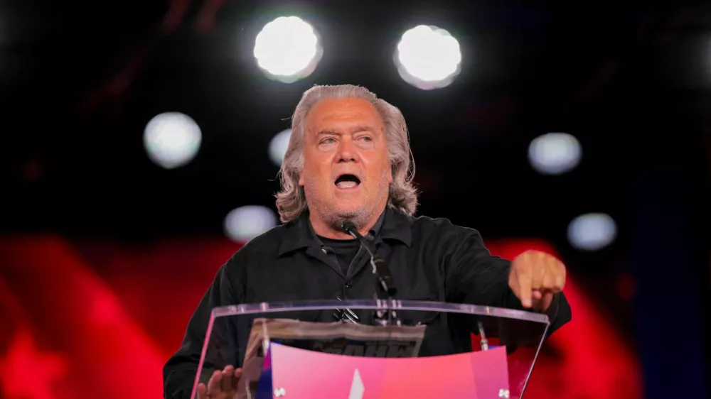 Steve Bannon attends the Conservative Political Action Conference (CPAC) USA 2026 at the Gaylord Texan Resort and Convention Center, in Grapevine, Texas, U.S., March 27, 2026. REUTERS/Daniel Cole