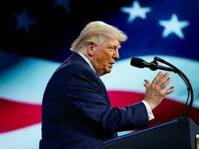 U.S. President Donald Trump delivers remarks at the Future Investment Initiative (FII) Institute's summit at the Faena Forum in Miami Beach, Florida, U.S., March 27, 2026. REUTERS/Elizabeth Frantz