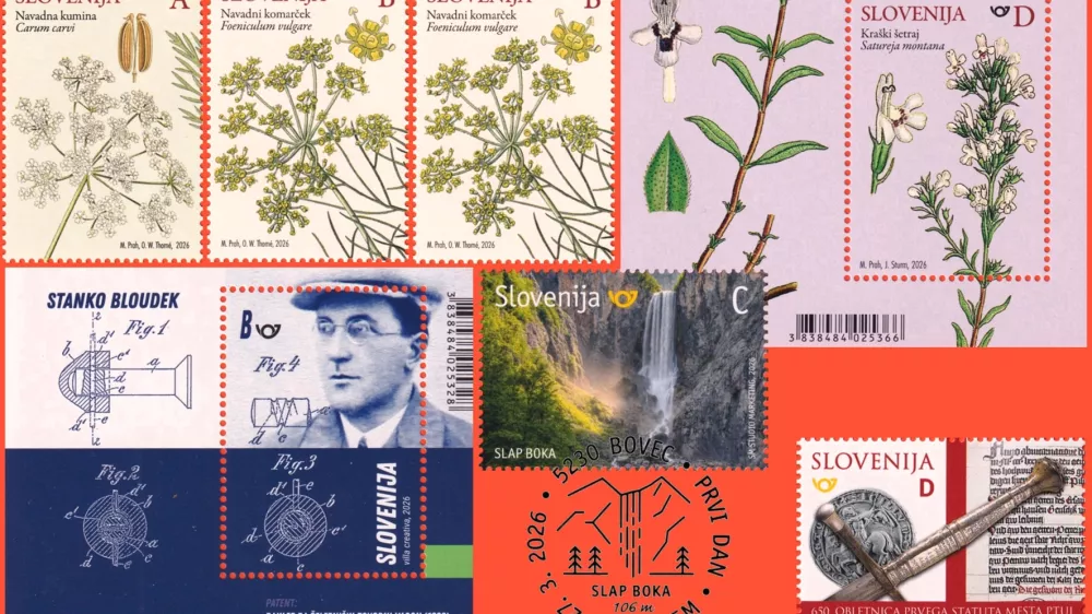 Prej&scaron;nji petek je iz&scaron;lo sedem novih slovenskih priložnostnih po&scaron;tnih znamk.