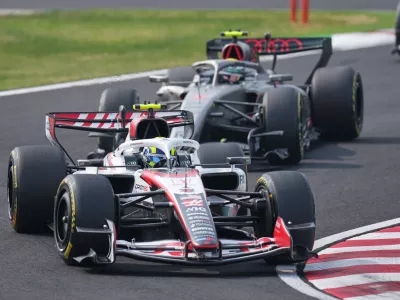 Haas driver Oliver Bearman of Britain steers his car during the Japanese Formula One Grand Prix at Suzuka in central Japan, Sunday, March 29, 2026. (AP Photo/Hiro Komae)
