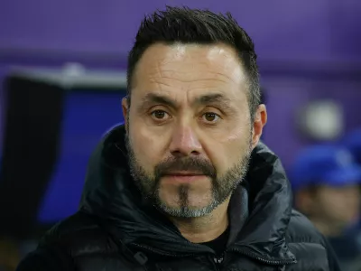 FILE PHOTO: Soccer Football - UEFA Champions League - Union Saint-Gilloise v Olympique de Marseille - Stade Joseph Marien, Brussels, Belgium - December 9, 2025 Olympique de Marseille coach Roberto De Zerbi before the match REUTERS/Yves Herman/File Photo