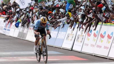 Cycling - Road World Championships 2025 - Kigali, Rwanda - September 28, 2025 Belgium's Remco Evenepoel in action during the Men's Elite Road Race REUTERS/Jean Bizimana