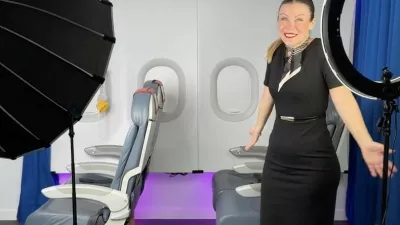 Story from Jam Press (Living Room Plane)Pictured: Video grab of Barbara revealing the plane she keeps in her living room and offering advice for travelling passengers.VIDEO: Influencer flight attendant reveals she has own 'PLANE' in LIVING ROOMA flight attendant has revealed the 'plane' she keeps in her living room&nbsp;&ndash; which includes two rows of seats, windows and blue curtains.Barbara Bacilieri, better known online as Barbie Bac, worked as a flight attendant for 14 years.Today, she is a travel influencer with 4.9m TikTok fans and 2.8m YouTube subscribers.The 33-year-old recently gave an insight into how she films her viral travel clips with a life size set to recreate the look of a commercial airline cabin."As I'm a flight attendant and a TikToker, I have a plane in my living room," she told What's The Jam."You can do anything on my plane, even bring your monkey."Barbara also shared some tips and tricks for passengers &ndash; such as why you should always use the seat-pocket bag if you feel sick and "never walk barefoot" in the toilets.She said: "When this happens [vomiting on the floor], the flight attendants can only collect it in a piece of paper and spray a little perfume."It's better to use the little bag in your seat pocket."She added that the toilets are "only cleaned once a day" so "it's better to always wear your trainers".In another video, Barbara, who hails from Argentina but lives in Spain, told passengers to avoid putting "snotty tissues in the seat pocket".She added "This pocket is very difficult to clean, it's better to put them in a bag and throw them away later."Believe it or not, I've seen this a lot on the plane."ENDSEDITOR'S NOTE: Video Usage Licence: (EXCLUSIVE) We have obtained an exclusive licence from the copyright holder. A copy of the licence is available on request.Video Restrictions: None.,Image: 1079525294, License: Rights-managed, Restrictions: EDITOR'S NOTE: Video Usage Licence: (EXCLUSIVE) We have obtained an exclusive licence from the copyright holder. A copy of the licence is available on request.Video Restrictions: None., Model Release: no