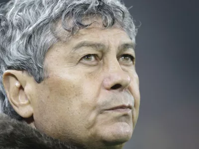 Mircea Lucescu coach of Shakhtar Donetsk prior to the Champions League group H soccer match against Sporting Braga at the Donbass Arena stadium in Donetsk, Ukraine, Wednesday, Dec. 8, 2010. (AP Photo/ Efrem Lukatsky)