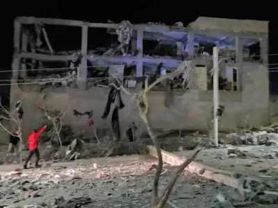 A damaged building in Pardis, Tehran Province, Iran in this screengrab taken from a social media video released on April 7, 2026. SOCIAL MEDIA/via REUTERS THIS IMAGE HAS BEEN SUPPLIED BY A THIRD PARTY. NO RESALES. NO ARCHIVES. NEWS USE ONLY.  Verification Lines: Building structure, windows, road layout and street lights matched satellite images Coordinate at 35.74096695587605, 51.849420376311684 Date not verified but no older version of the video was found posted online before April 7, 2026 Israeli military said it has completed airstrike wave in Tehran and additional areas across Iran in early April 7