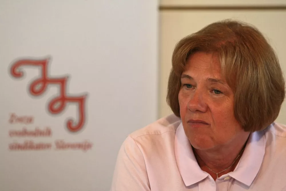 izvr&scaron;na sekretarka Lučka B&ouml;hm- Zveza svobodnih sindikatov Slovenije (ZSSS), predstavili poglede na pokojninsko reformo;//FOTO: Jaka Gasar / Foto: Jaka Gasar