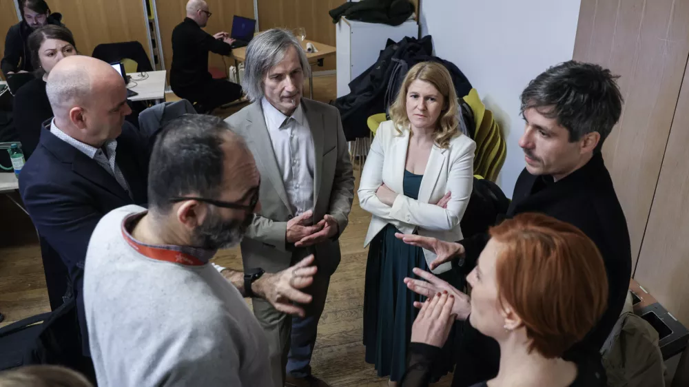 Luka Mesec, Asta Vrečko, Uro&scaron; Macerl, Ur&scaron;a ZgojznikLevica in Vesna- 22.03.2026 - Volitve v državni zbor 2026//FOTO: Jaka Gasar