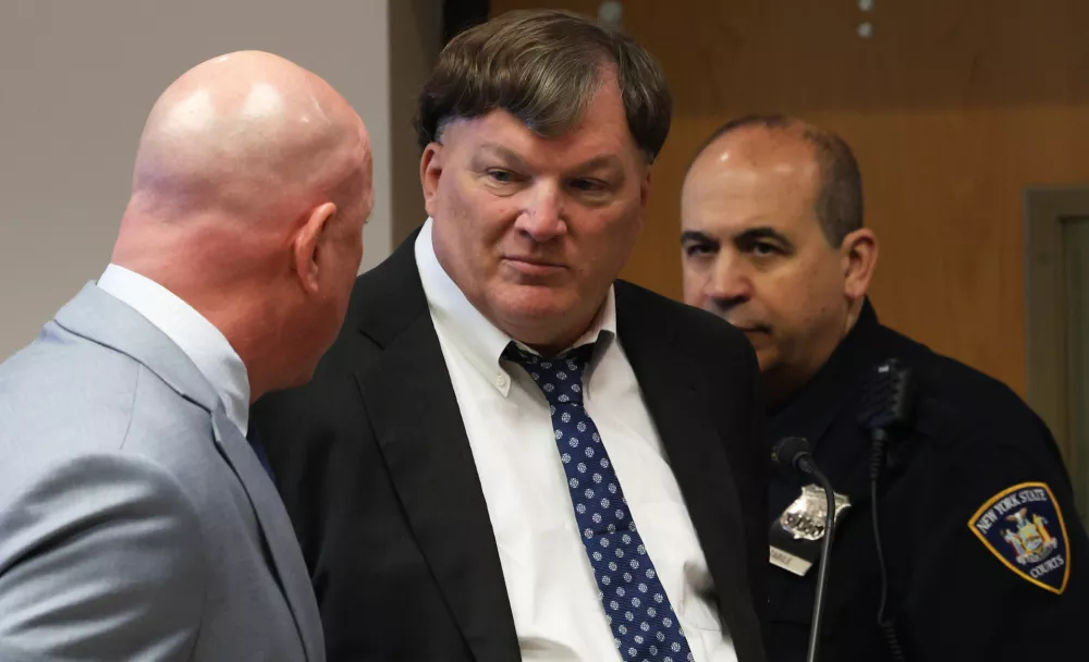 Rex A. Heuermann, pleads guilty to murdering seven women and admitted he killed an eighth in a string of long-unsolved crimes known as the Gilgo Beach killings, at a court hearing in Suffolk County Court in Riverhead, N.Y., Wednesday, April 8, 2026. (James Carbone/Newsday via AP, Pool)