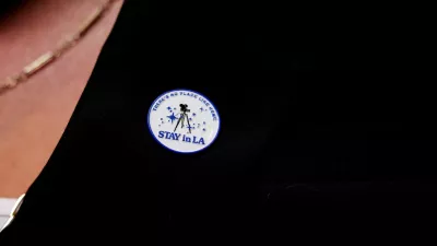 Producer and writer Simran Baidwan wears a pin about keeping filming in Los Angeles as she attends a red carpet for the television series The Pitt at PaleyFest LA 2026 in Los Angeles, California, U.S. April 12, 2026. REUTERS/Jill Connelly