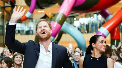 Prince Harry and Meghan, the Duke and Duchess of Sussex, visit the Royal Children's Hospital in Melbourne, Australia, April 14, 2026. REUTERS/Mark Peterson