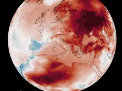 Toplotne vrednosti nad &scaron;e vzdržnim 1,5 stopinj Celzija povečanjem (marec 2025). Podatki: Copernicus