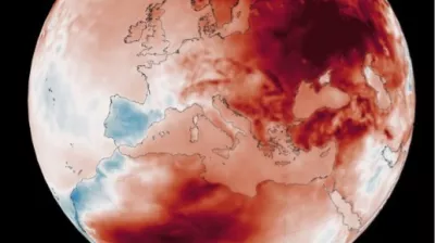 Toplotne vrednosti nad še vzdržnim 1,5 stopinj Celzija povečanjem (marec 2025). Podatki: Copernicus