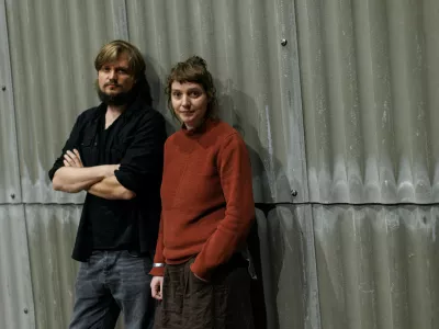 Žiga Divjak in Katarina Morano, avtorja predstave Anhovo v SNG Nova Gorica