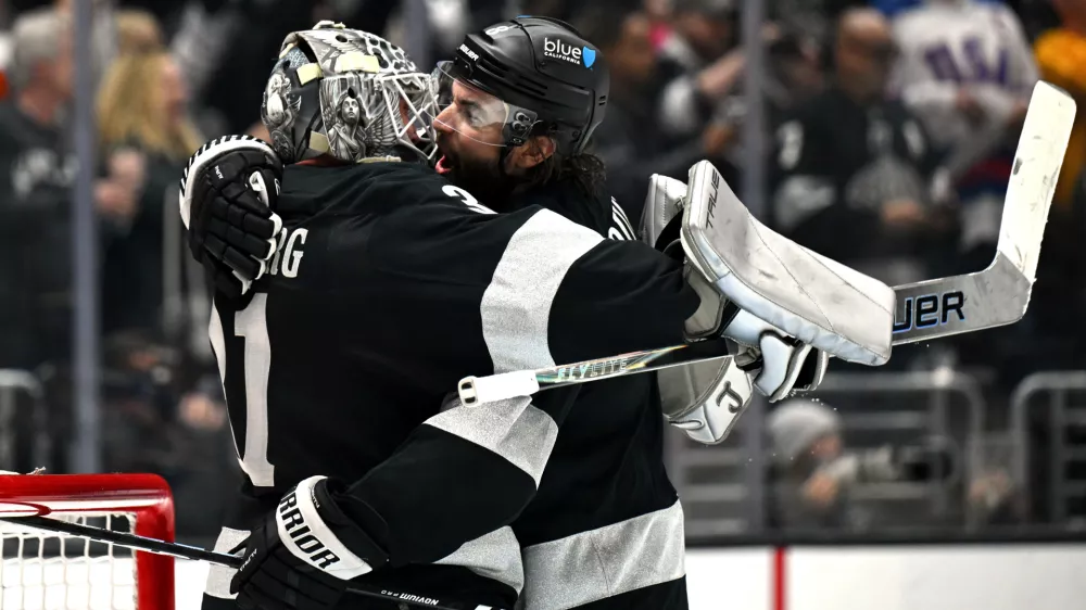 Apr 11, 2026; Los Angeles, California, USA; Los Angeles Kings center Anze Kopitar (11) is seen on the ice during the third period against the Edmonton Oilers at Crypto.com Arena. Mandatory Credit: Griffin Hooper-Imagn Images
