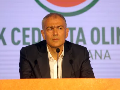 lastnik podjetja Atlantic Grupa in predsednik KK Cedevita Emil Tedeschi - 04.06.2019 - združitev ko&scaron;arkarskih klubov ljubljanske Petrol Olimpije in zagreb&scaron;ke Cedevite, ki naj bi se v prihodnje imenoval KK Cedevita Olimpija - predsednika kluba Olimpije in Cedevite razkrila podrobnosti o združitvi klubov oziroma o skupnem projektu, //FOTO: Jaka Gasar