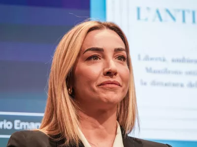 Genoa Mayor Silvia Salis attends the presentation of Claudio Cerasa's new book, ''The Antidote,'' in Milan, Italy, on January 22. (Photo by Emanuele Roberto De Carli/NurPhoto)NO USE FRANCE