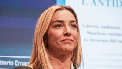 Genoa Mayor Silvia Salis attends the presentation of Claudio Cerasa's new book, ''The Antidote,'' in Milan, Italy, on January 22. (Photo by Emanuele Roberto De Carli/NurPhoto)NO USE FRANCE