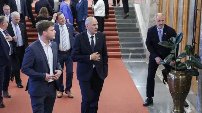 Janez Jan&scaron;a- 10.04.2026 - ustanovna seja novega sklica DZ, ki jo je sklicala predsednica republike Nata&scaron;a Pirc Musar; seja se je začela z imenovanjem predsednika in podpredsednika mandatno-volilne komisije, sledila je prekinitev, pol ure po prekinitvi pa se je začela seja mandatno-volilne komisije DZ za pripravo druge točke dnevnega reda; v nadaljevanju seje DZ so potrjevali mandate poslancem in volili predsednika DZ//FOTO: Jaka Gasar