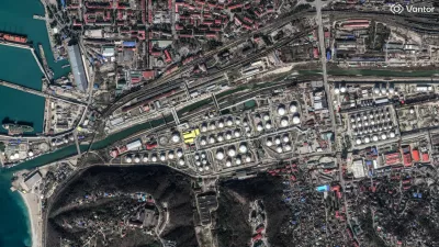 A satellite image shows a Russian oil facility in the Black Sea port of Tuapse, Krasnodar Krai, Russia, March 18, 2026. Vantor/Handout via REUTERS  THIS IMAGE HAS BEEN SUPPLIED BY A THIRD PARTY. NO RESALES. NO ARCHIVES. MANDATORY CREDIT. MUST NOT OBSCURE LOGO.