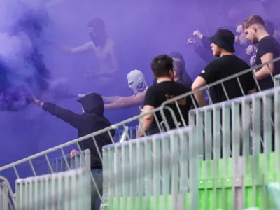 - Navijači Viole,- 08.03.2026. 1. liga Telemach v nogometu. NK Olimpija - NK Maribor, derbi.//FOTO: Bojan Velikonja