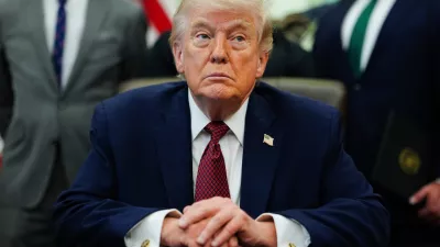 President Donald Trump listens in the Oval Office of the White House, Saturday, April 18, 2026, in Washington. (AP Photo/Julia Demaree Nikhinson)