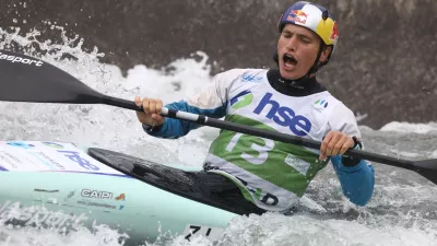 Žiga Lin Hočevar30.8.2025 - Svetovni pokal v slalomu na divjih vodah TacenFoto: Luka Cjuha