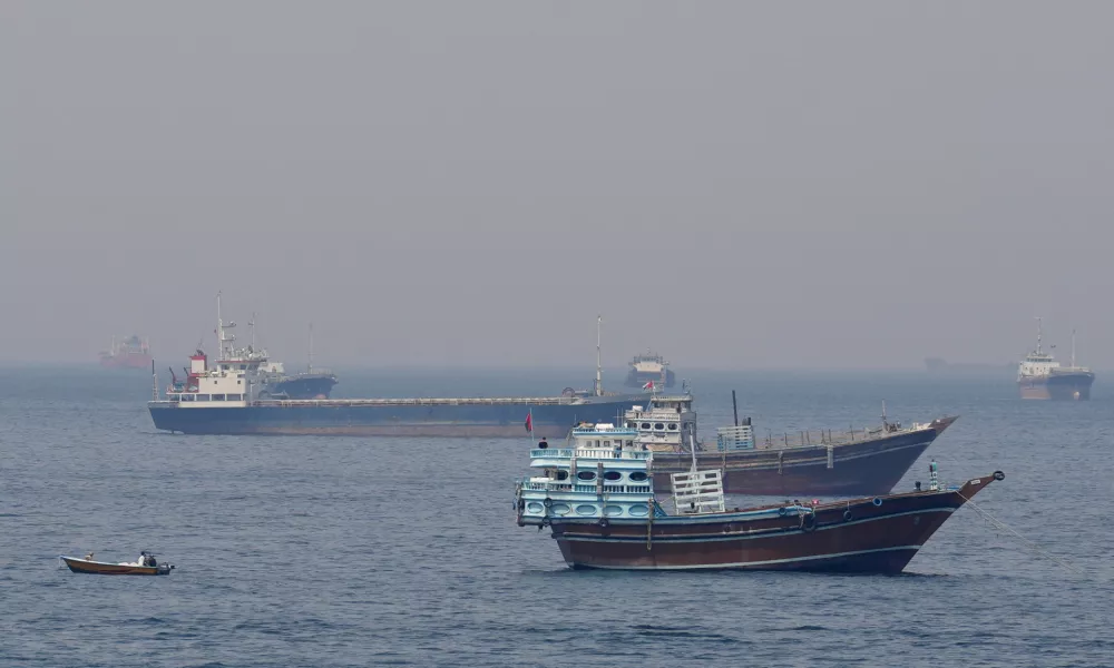 Ships and boats in the Strait of Hormuz off the coast of Musandam, Oman, April 20, 2026. REUTERS