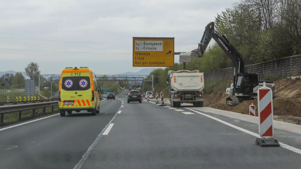 10.4.2026 - &Scaron;tajerska avtocesta - gradibi&scaron;če - odsek Domžale Ljubljana - &scaron;iritev avtoceste - Foto: Luka Cjuha