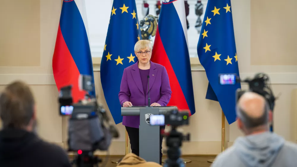 Ljubljana, predsedniska palaca.Predsednica republike Slovenije Natasa Pirc Musar je danes podala izjavo za medije.