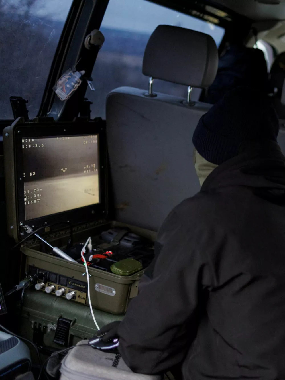FILE PHOTO: A service member of an air defence unit of the 420th Khort Separate Unmanned Systems Battalion flies with a P1-Sun FPV interceptor drone during their combat shift, amid Russia's attack on Ukraine, in Kharkiv region, Ukraine March 18, 2026. REUTERS/Valentyn Ogirenko/File Photo