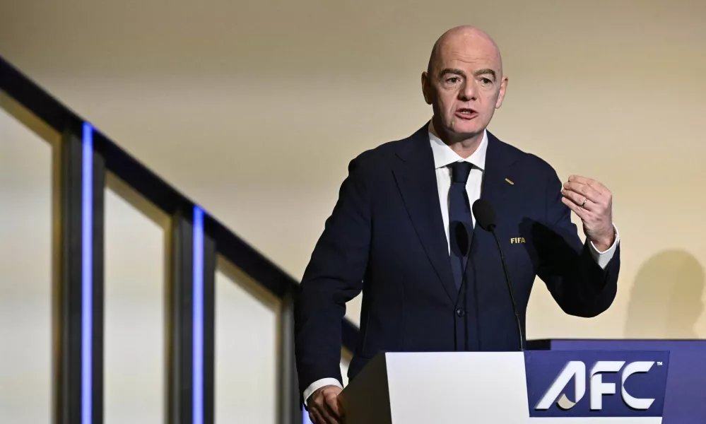 Soccer Football - 36th AFC Annual Congress - Vancouver Convention Centre, Vancouver, Canada - April 28, 2026 FIFA president Gianni Infantino gives a speech during the congress REUTERS/Jennifer Gauthier