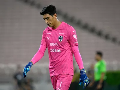 FILE - Former Monterrey goalkeeper Esteban Andrada in action against Los Angeles FC during the first half of a Leagues Cup quarterfinals soccer match Friday, Aug. 11, 2023, in Pasadena, Calif. (AP Photo/Alex Gallardo, file)