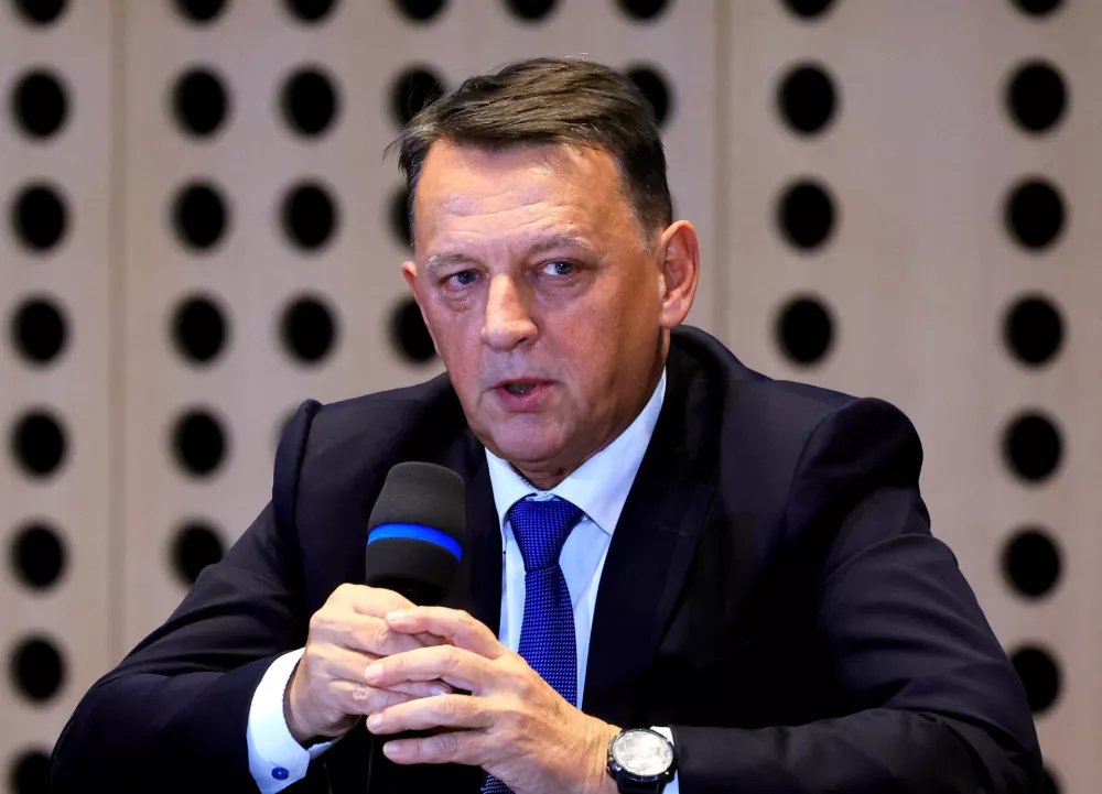 Anton "Tone" Rop, Slovenia's former prime minister and finance minister, who was nominated by President Natasa Pirc Musar for the central bank governor in 2024, speaks in Brdo pri Kranju, Slovenia, November 29, 2023. REUTERS/Borut Zivulovic