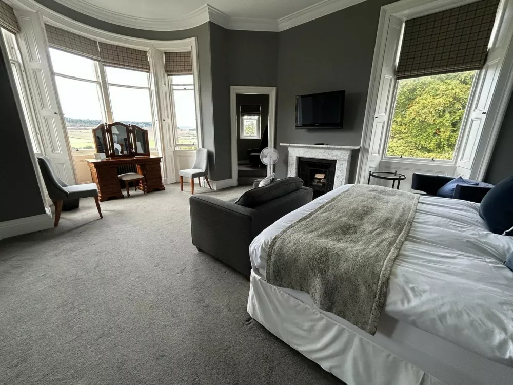 Kinnettles Castle. A Scottish mansion once touted as a potential university love nest for Prince William and Kate Middleton has gone on sale as part of a portfolio worth �15m. Stunning Kinnettles Mansion in St Andrews, Scotland, once proposed as a residence for the Royal Couple, is on sale along with a castle and a hotel. The eight-bedroom property was built around 1870 for Scotland's oldest whiskey dynasty, the Haig family, and boasts a cinema room and a wine seller. Elsewhere, the portfolio also comprises Kinnettles Castle in Angus, which boasts 11 bedrooms and operates as a wedding venue. Photo released 21/04/2026,Image: 1093402872, License: Rights-managed, Restrictions: Editorial use, commercial use may require additional licenses. We don't use AI to make images which could be mistaken for news photos. AI use will be clearly indicated. Supplied on condition you ensure personal data is processed in compliance with UK GDPR, Model Release: no