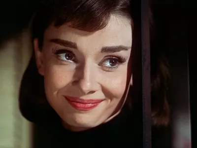 USA. Audrey Hepburn in a scene from the (C)Paramount Picture film: Funny Face (1957). Plot: An impromptu fashion shoot at a book store brings about a new fashion model discovery in the shop clerk.Ref: LMK110-J7814-270122Supplied by LMKMEDIA. Editorial Only.Landmark Media is not the copyright owner of these Film or TV stills but provides a service only for recognised Media outlets. pictures@lmkmedia.com,Image: 658229507, License: Rights-managed, Restrictions: Supplied by Landmark Media. Editorial Only. Landmark Media is not the copyright owner of these Film or TV stills but provides a service only for recognised Media outlets. Per la presente foto non &egrave; stata rilasciata liberatoria. Ai sensi di legge e come gi, Model Release: no