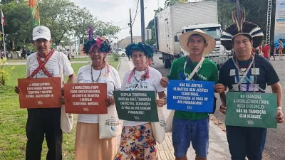 Ava Guarani protesto Itaipu / Foto: Av&aacute; Guaran&iacute; Paranaense