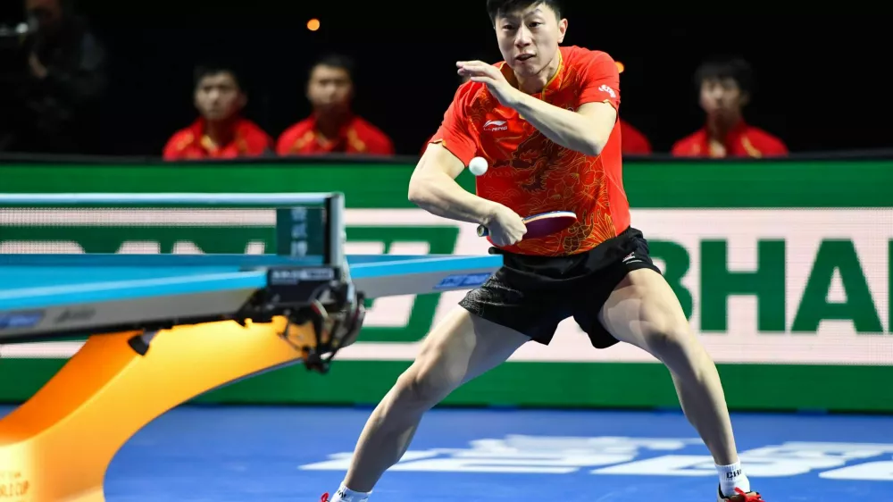 M5P849 London, UK. 25th February, 2018. Ma Long of China during International Table Tennis Federation Team World Cup Final match between Ma Long of China against Koki Niwa at Copper Box Arena on Sunday, 25 February 2018. LONDON ENGLAND. Credit: Taka G Wu Credit: Taka Wu/Alamy Live News