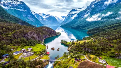 Beautiful Nature Norway natural landscape aerial photography.