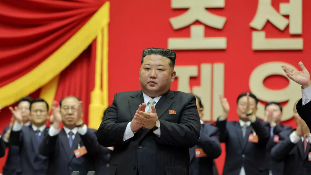 North Korean leader Kim Jong Un applauds as he attends the Ninth Congress of the Workers' Party of Korea (WPK) where he was re-elected as general secretary, in Pyongyang, North Korea, February 22, 2026, in this picture released February 23, 2026 by North Korea's official Korean Central News Agency. KCNA via REUTERS ATTENTION EDITORS - THIS IMAGE WAS PROVIDED BY A THIRD PARTY. REUTERS IS UNABLE TO INDEPENDENTLY VERIFY THIS IMAGE. NO THIRD PARTY SALES. SOUTH KOREA OUT. NO COMMERCIAL OR EDITORIAL SALES IN SOUTH KOREA.   TPX IMAGES OF THE DAY