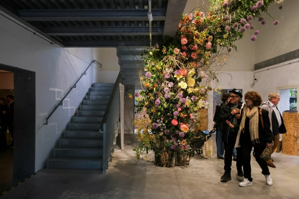People visit the Russian Pavilion during the preview of the Venice Art Biennale in Venice, Italy, May 5, 2026. REUTERS/Manuel Silvestri